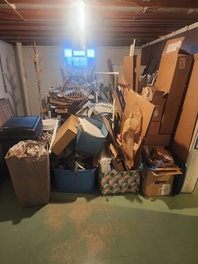 Roll-off dumpster container at job site for 20 Yard Dumpster Rental in Bridgetown